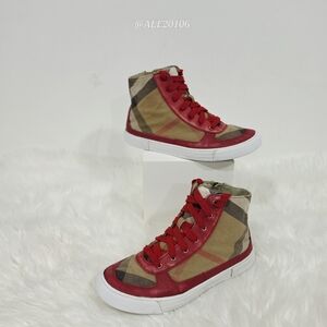 Burberry Merrison High Top Sneakers Kids Red Check EU35 US3
